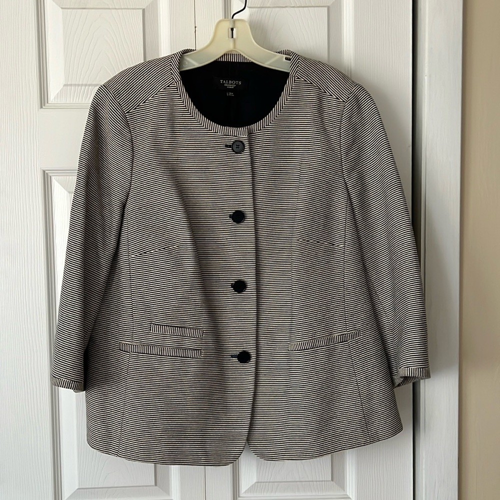 Talbots Black/White blazer Size 14W